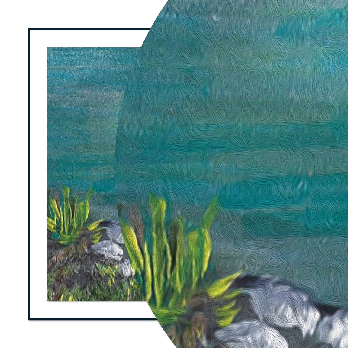1 of 4 Illustration Set I Mammoth Lakes, CA I Zoomed Section of Full Illustration I Framed Canvas Print