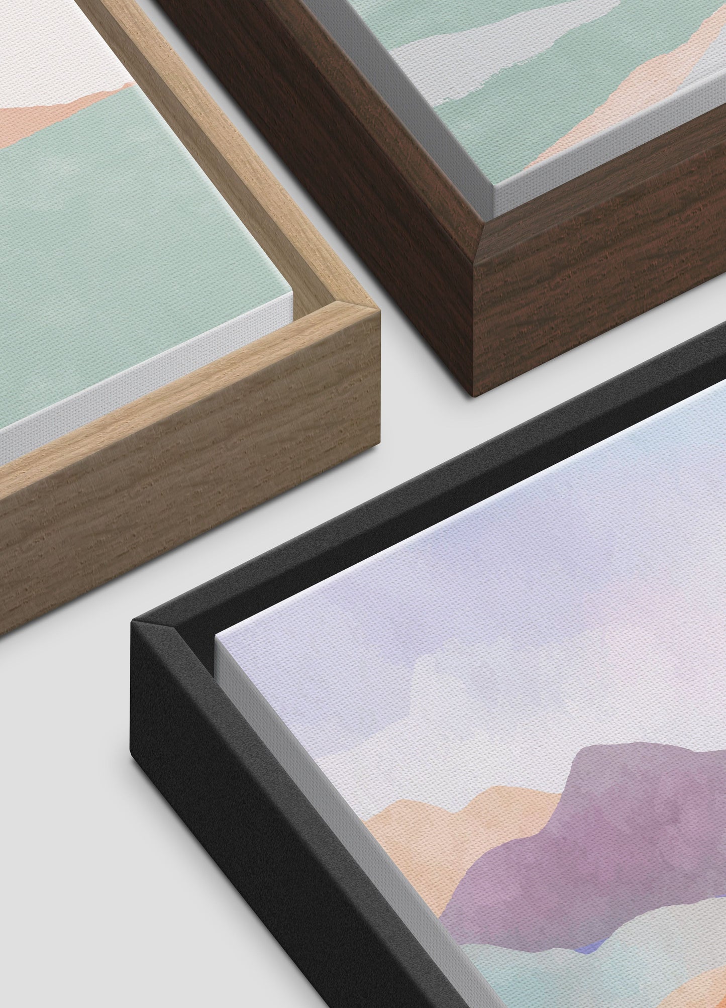 1 of 4 Illustration Set I Mammoth Lakes, CA I Zoomed Section of Full Illustration I Framed Canvas Print