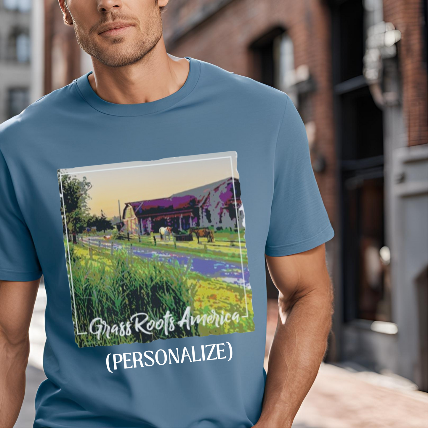 GrassRoots America with PERSONALIZATION Option I Unisex Reclaimist Crewneck T-Shirt