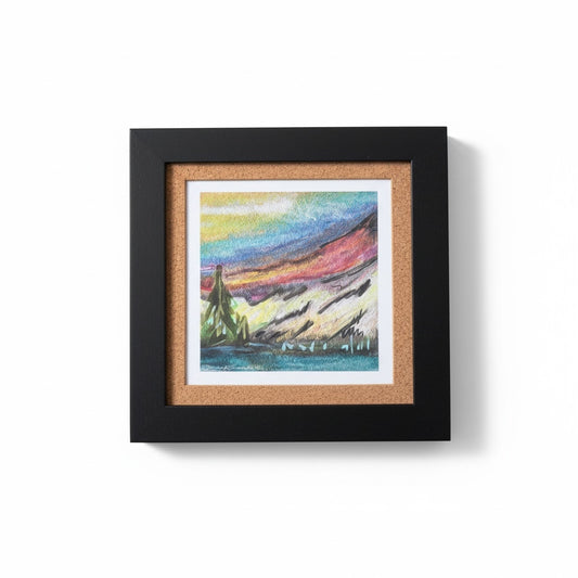 Gallery Wall Art I Mountain I Flower I Lake I Cliff 8” x 8” Floating Acrylic Frame