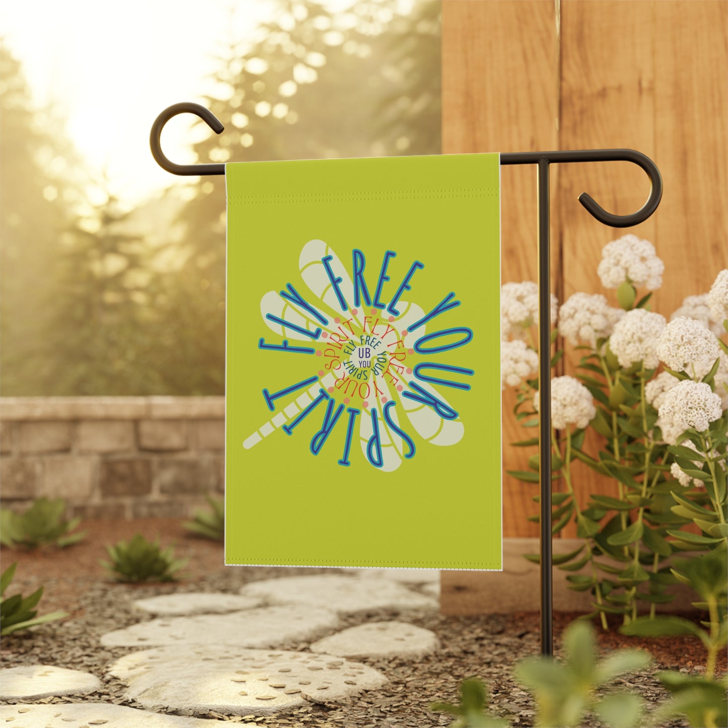 Garden Flag - "Fly Free Your Spirit" Inspirational Outdoor Banner