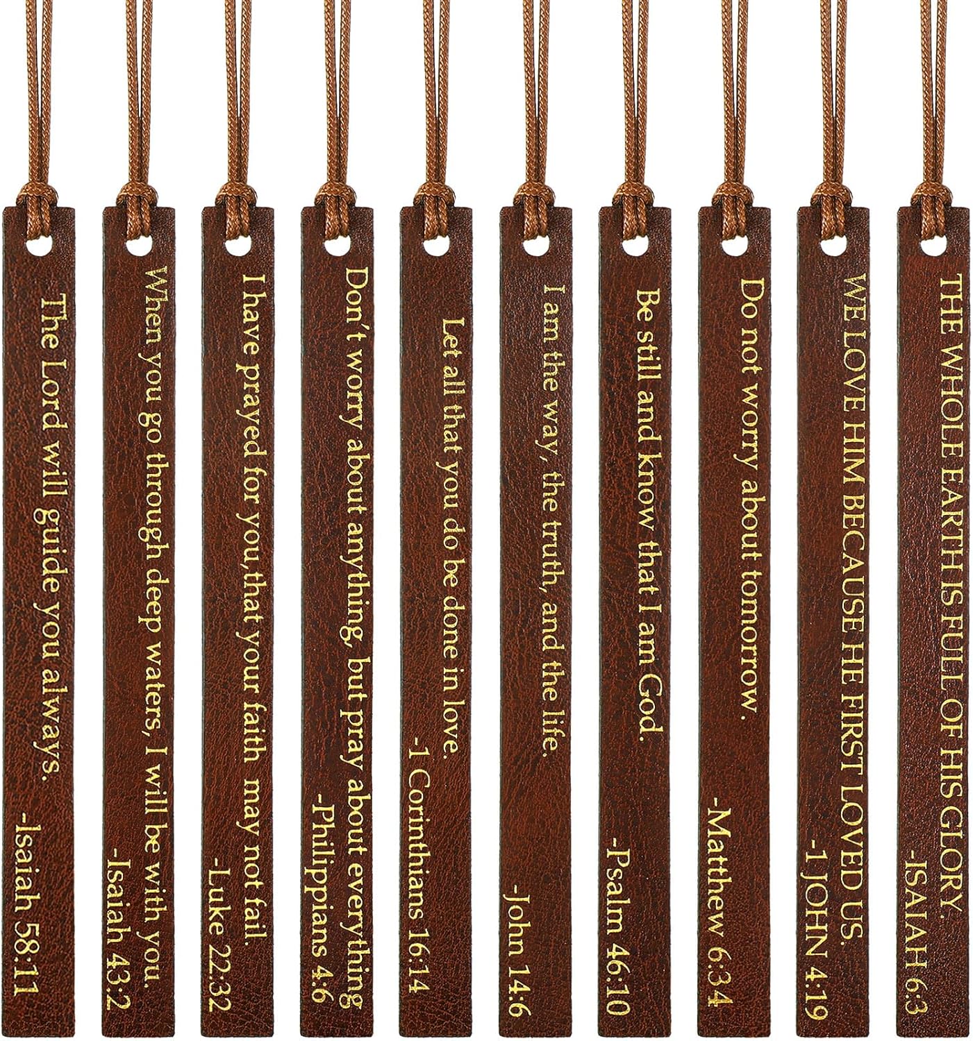 SOLD - Bible Verse Leather Bookmarks
