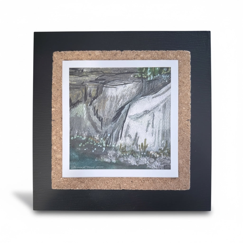Gallery Wall Art I Mountain I Flower I Lake I Cliff 8” x 8” Floating Acrylic Frame