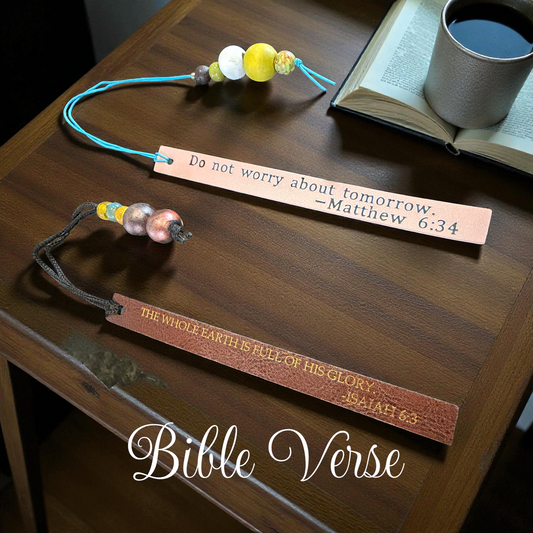 SOLD - Bible Verse Leather Bookmarks