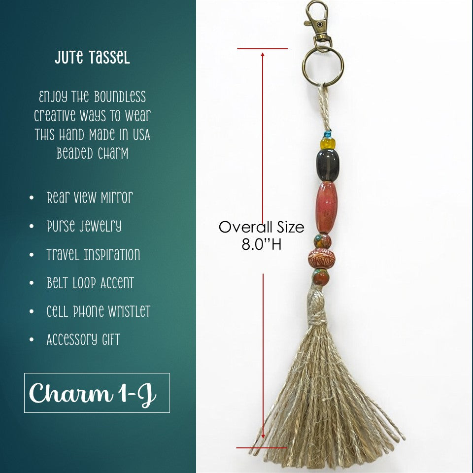 Inspirational Tassel Charms - Natural Jute Style