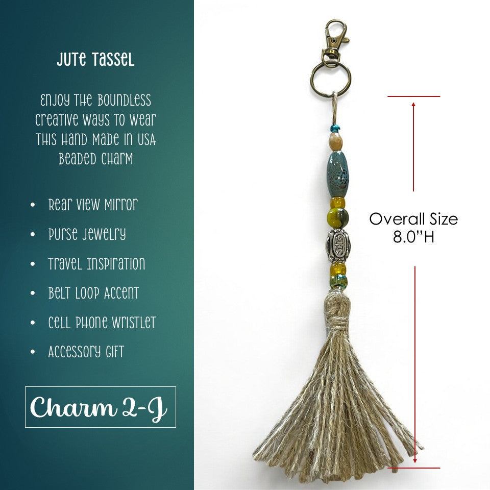 Inspirational Tassel Charms - Natural Jute Style