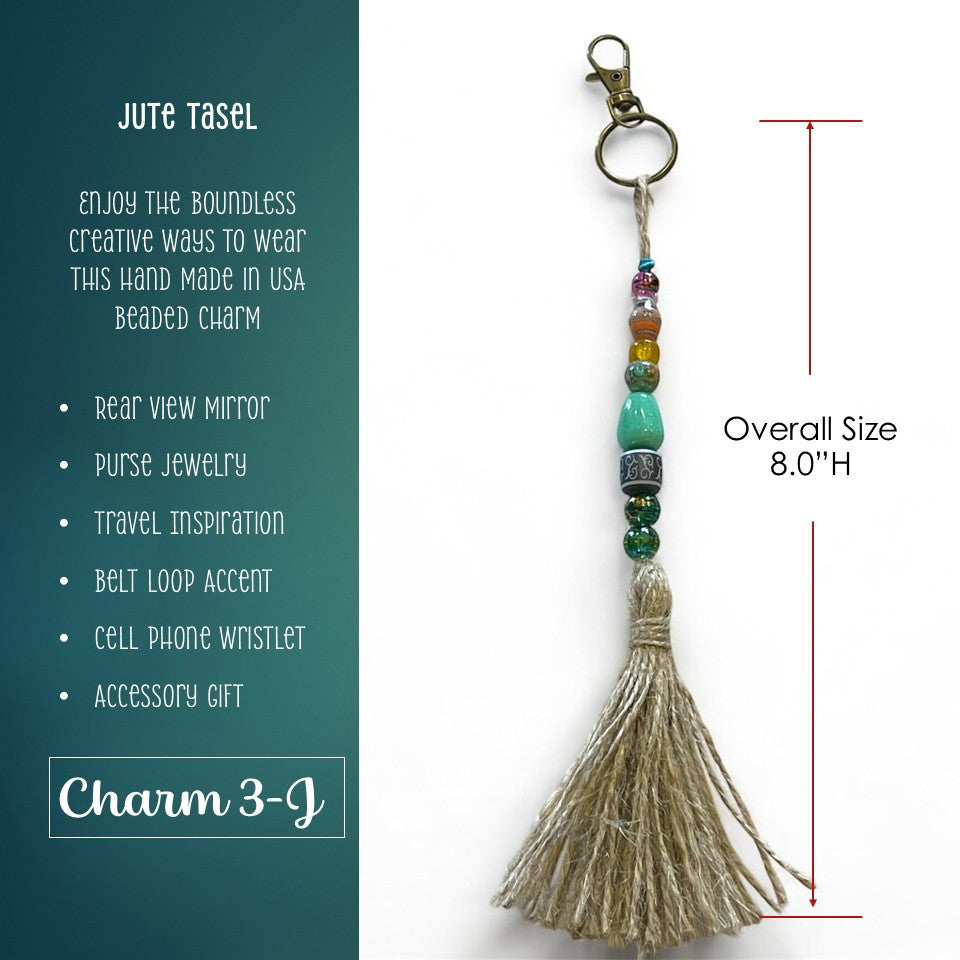 Inspirational Tassel Charms - Natural Jute Style