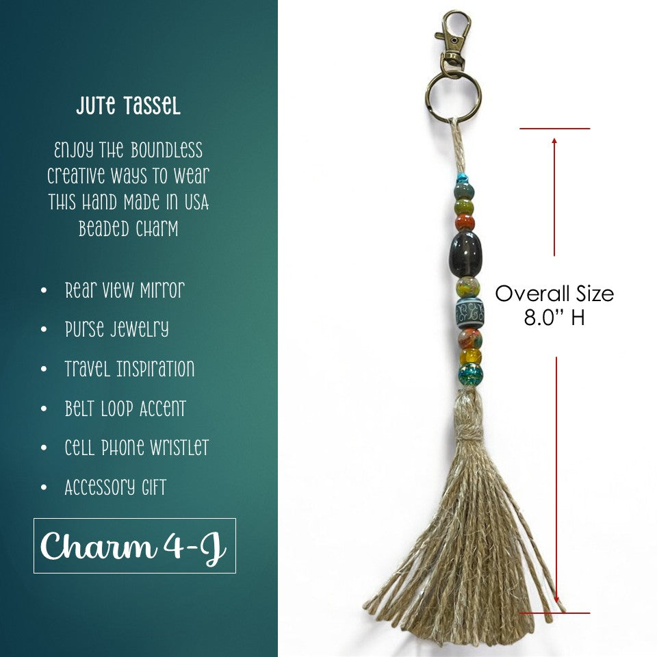 Inspirational Tassel Charms - Natural Jute Style