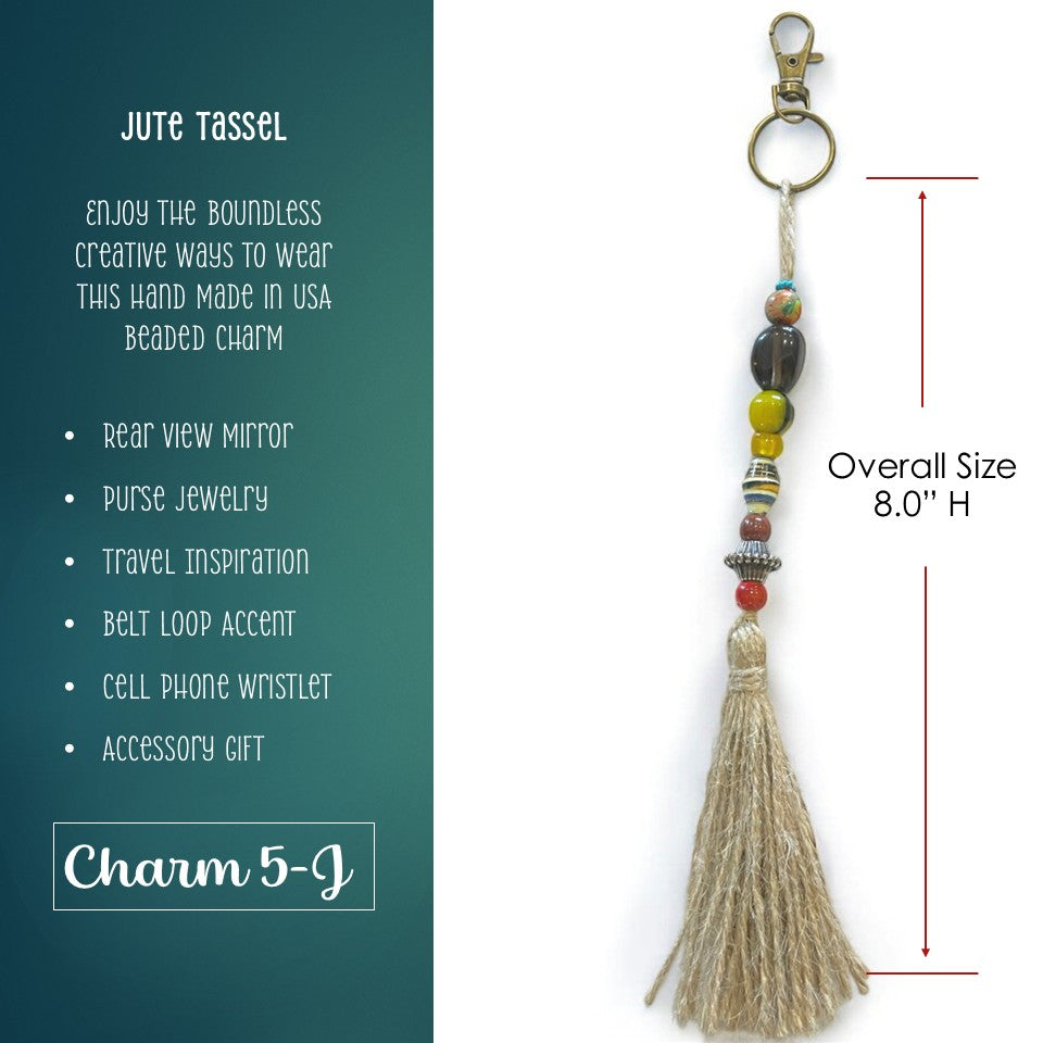Inspirational Tassel Charms - Natural Jute Style