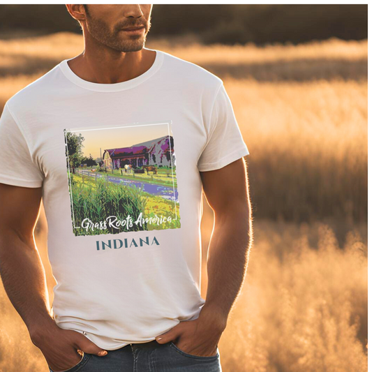 GrassRoots America with PERSONALIZATION Option I Polycotton Unisex Crewneck T-shirt White
