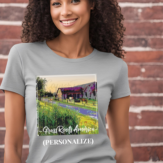 GrassRoots America with PERSONALIZATION Option I Women's Triblend Crewneck T-shirt